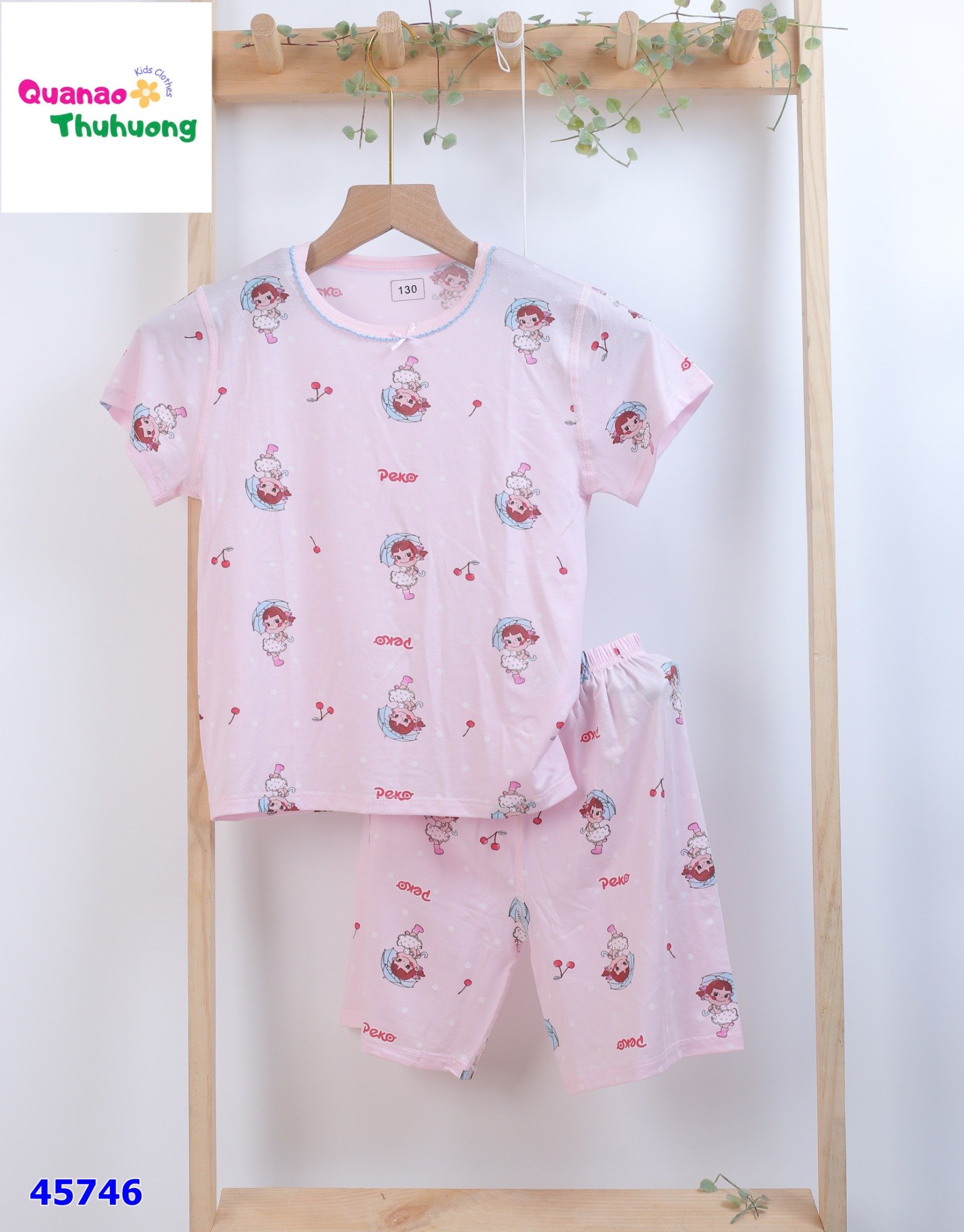 Bộ Tencel hồng cô bé