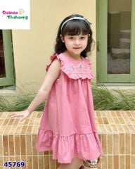 Đầm Tohee hồng in hoa lá