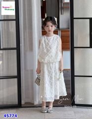 Set váy SaraMin ren trắng