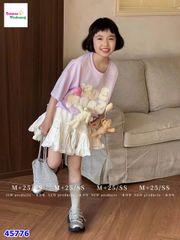 Áo M+ gấu bông tím