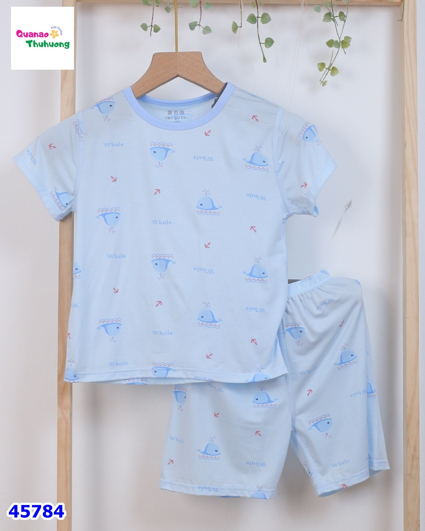 Bộ Tencel xanh cá voi