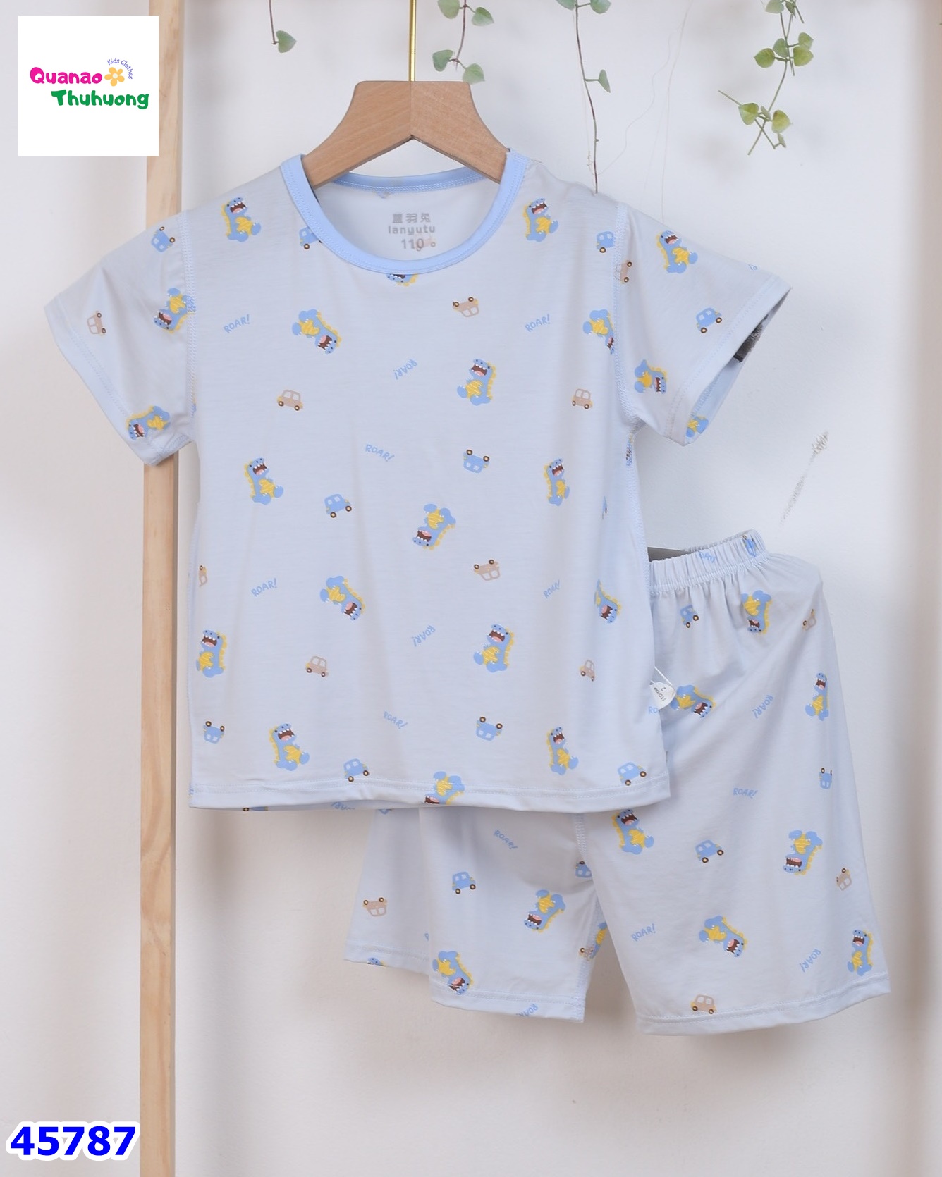 Bộ Tencel xanh khủng long