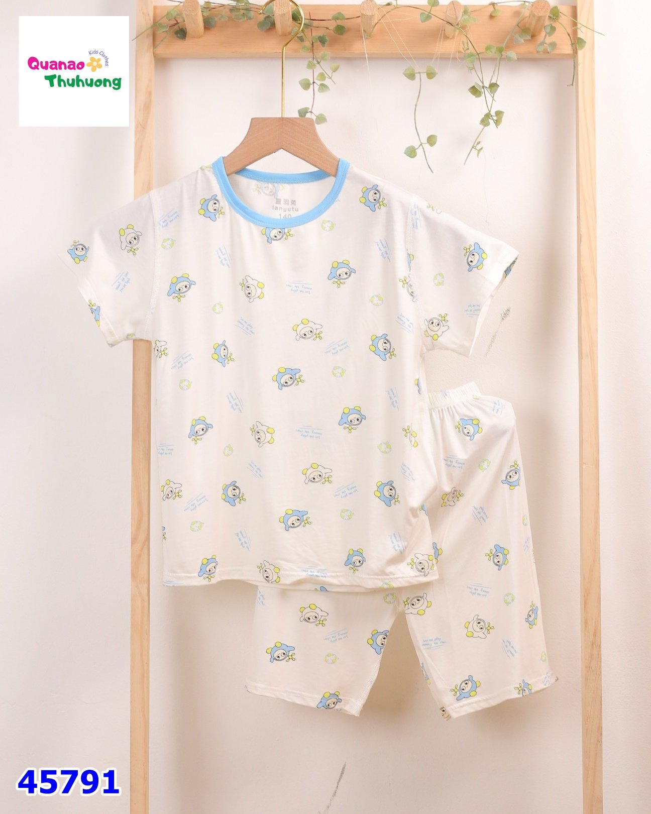 Bộ Tencel trắng chong chóng