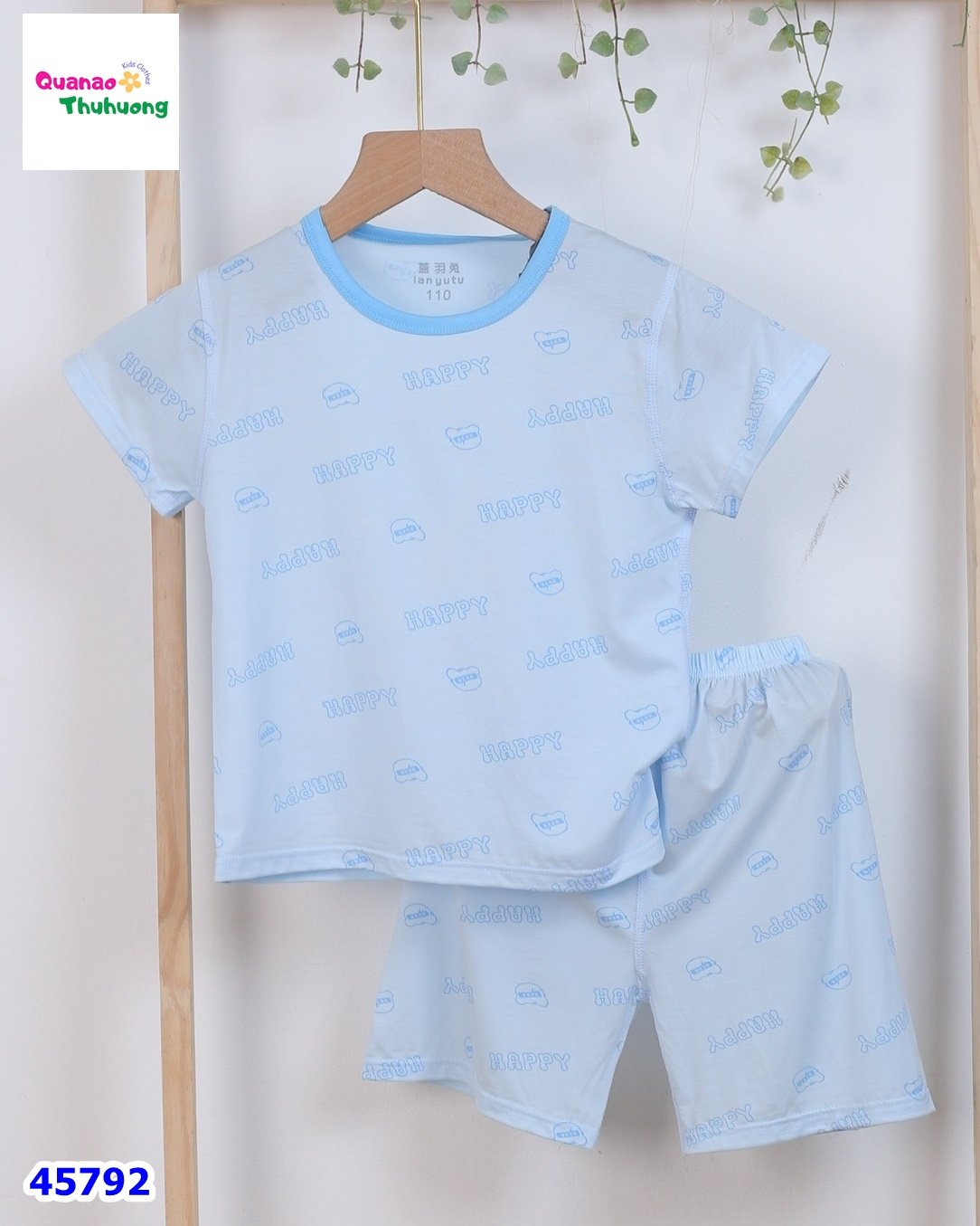 Bộ Tencel xanh Happy