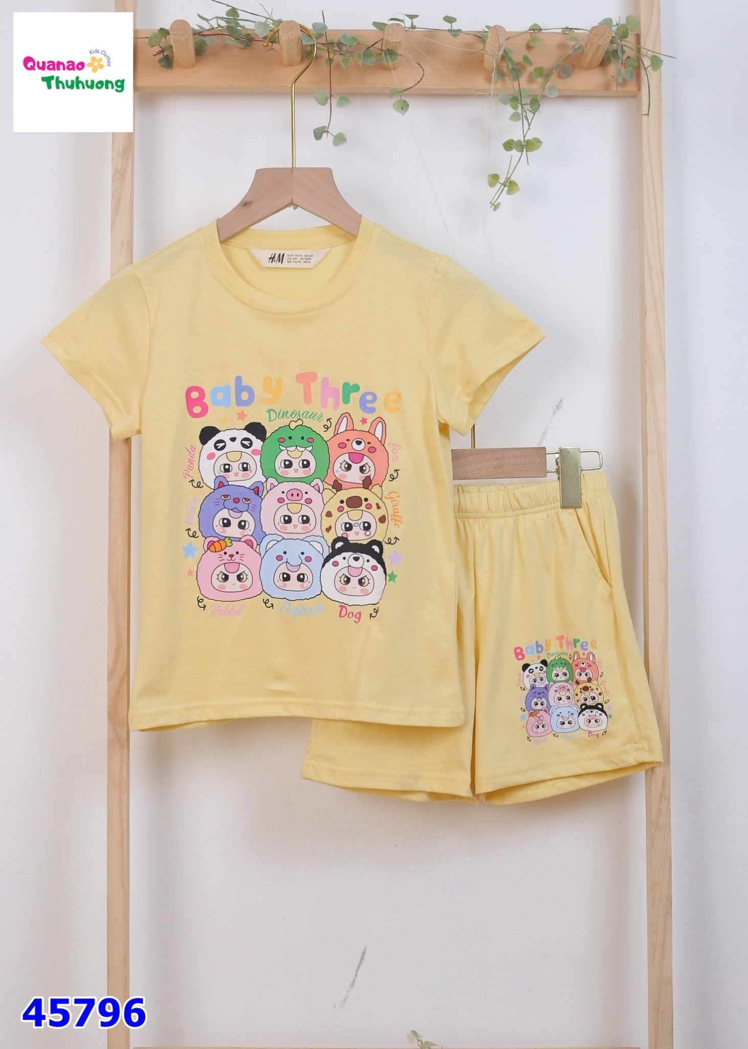Bộ short thun HM vàng BabyThree