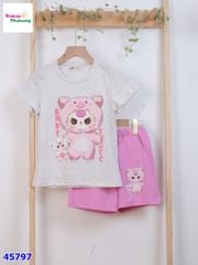 Bộ short thun HM xám BabyThree