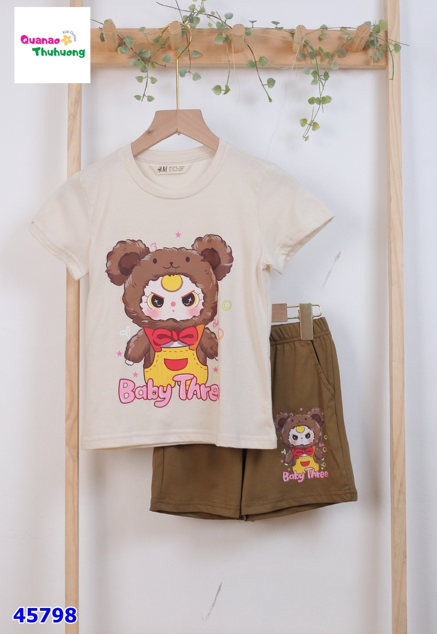 Bộ short thun HM kem BabyThree