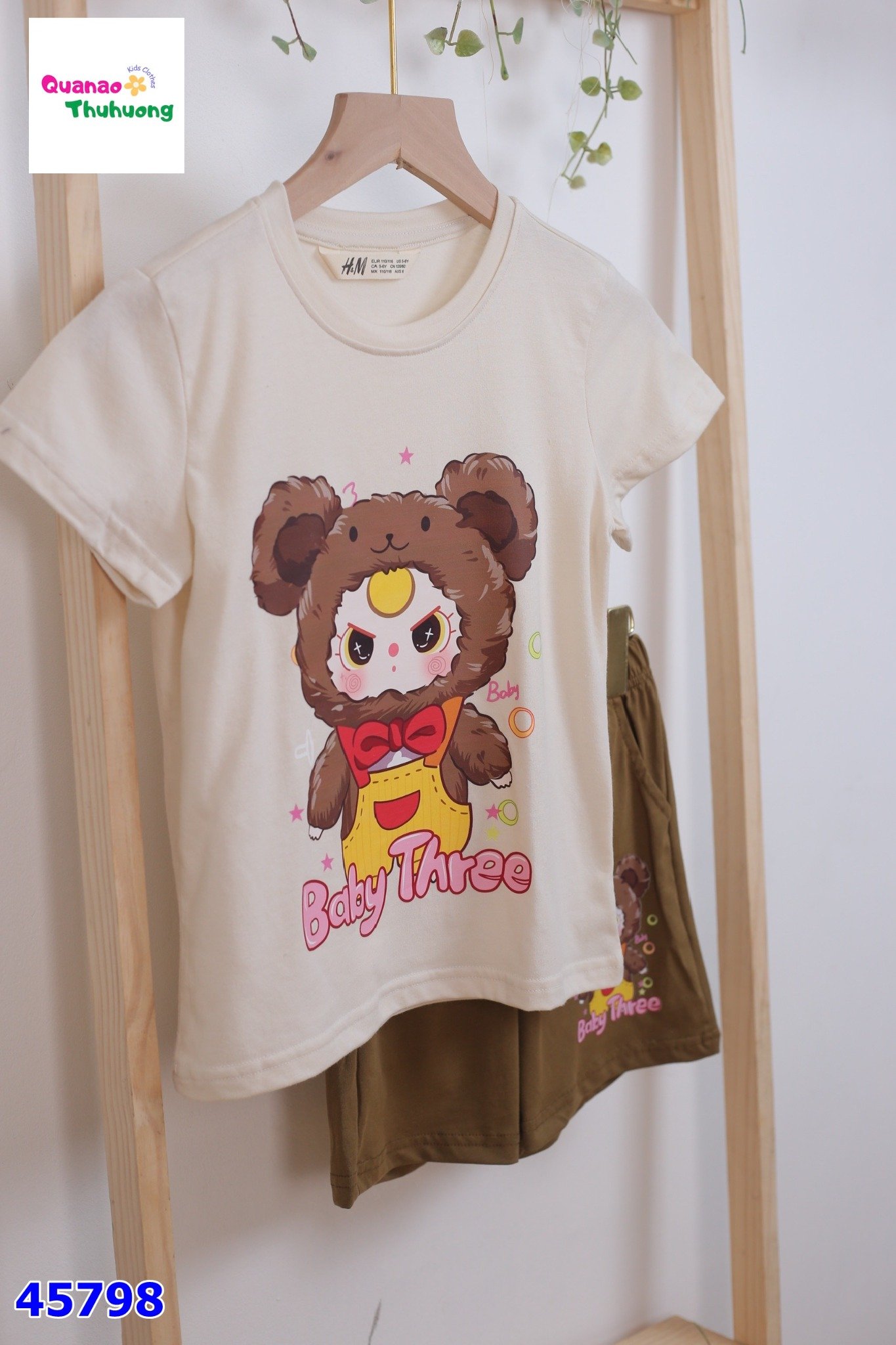 Bộ short thun HM kem BabyThree