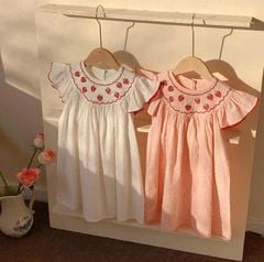 Đầm SaraMin trắng thêu dâu