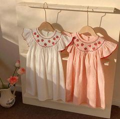 Đầm SaraMin hồng thêu dâu