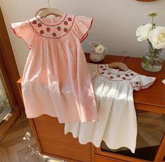 Đầm SaraMin hồng thêu dâu