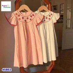 Đầm SaraMin hồng thêu dâu