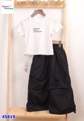 Set bộ AM trắng Everthing, quần túi hộp đen