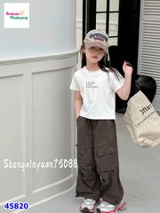 Set bộ AM trắng Everthing, quần túi hộp xanh rêu