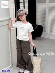 Set bộ AM trắng Everthing, quần túi hộp xanh rêu