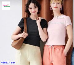Áo Croptop Uniqlo đen