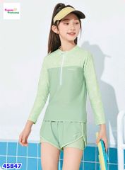 Bộ bơi Yike dài tay Aywals xanh