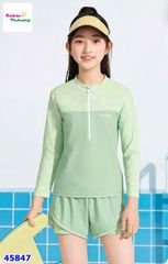 Bộ bơi Yike dài tay Aywals xanh