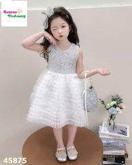 Đầm tiệc công chúa có cánh màu trắng