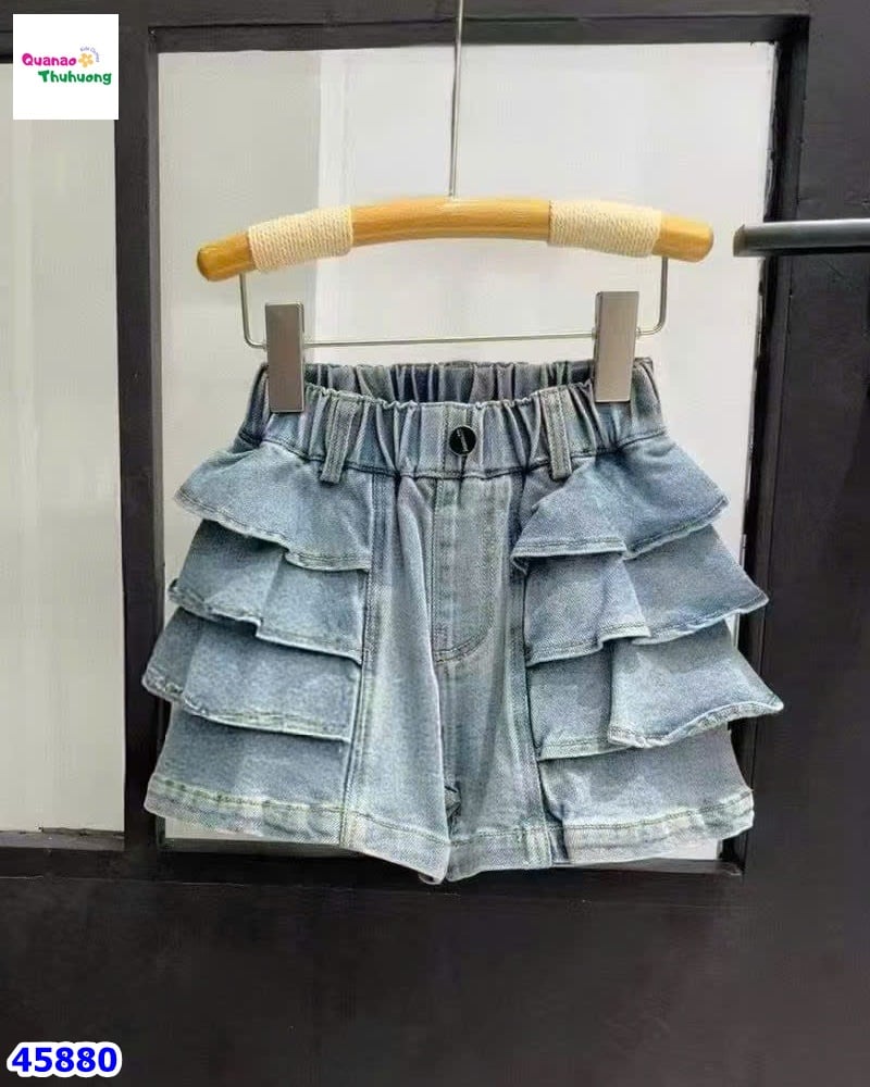 Quần short jean xanh tầng