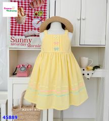 Đầm 2 dây Azuri vàng đính nơ