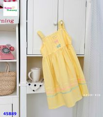 Đầm 2 dây Azuri vàng đính nơ