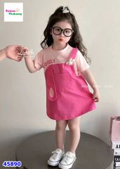 Đầm LinhAn giả yếm đính thỏ hồng Lovely