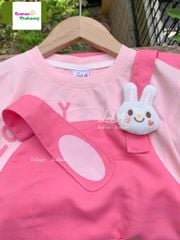 Đầm LinhAn giả yếm đính thỏ hồng Lovely
