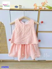 Set váy SaraMin hồng thêu nơ
