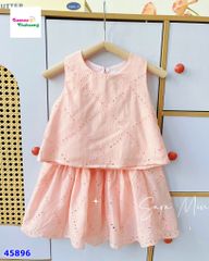 Set váy SaraMin hồng thêu nơ