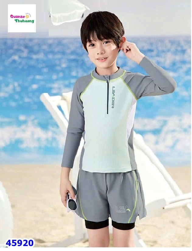 Bộ bơi Ylike xanh tay xám Leater