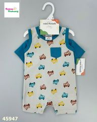 Set bodysuit xanh ô tô - Size 18m