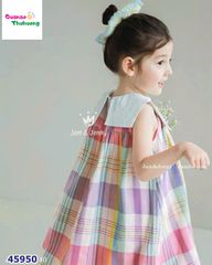 Đầm J&J caro hồng thêu hoa