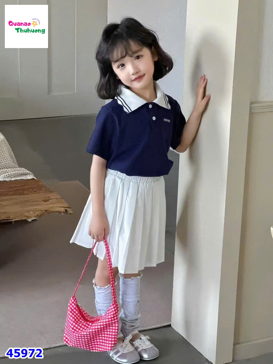 Set váy polo xanh minmin