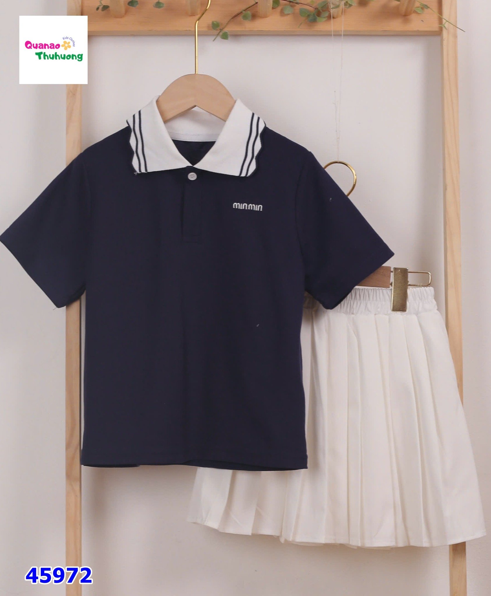 Set váy polo xanh minmin