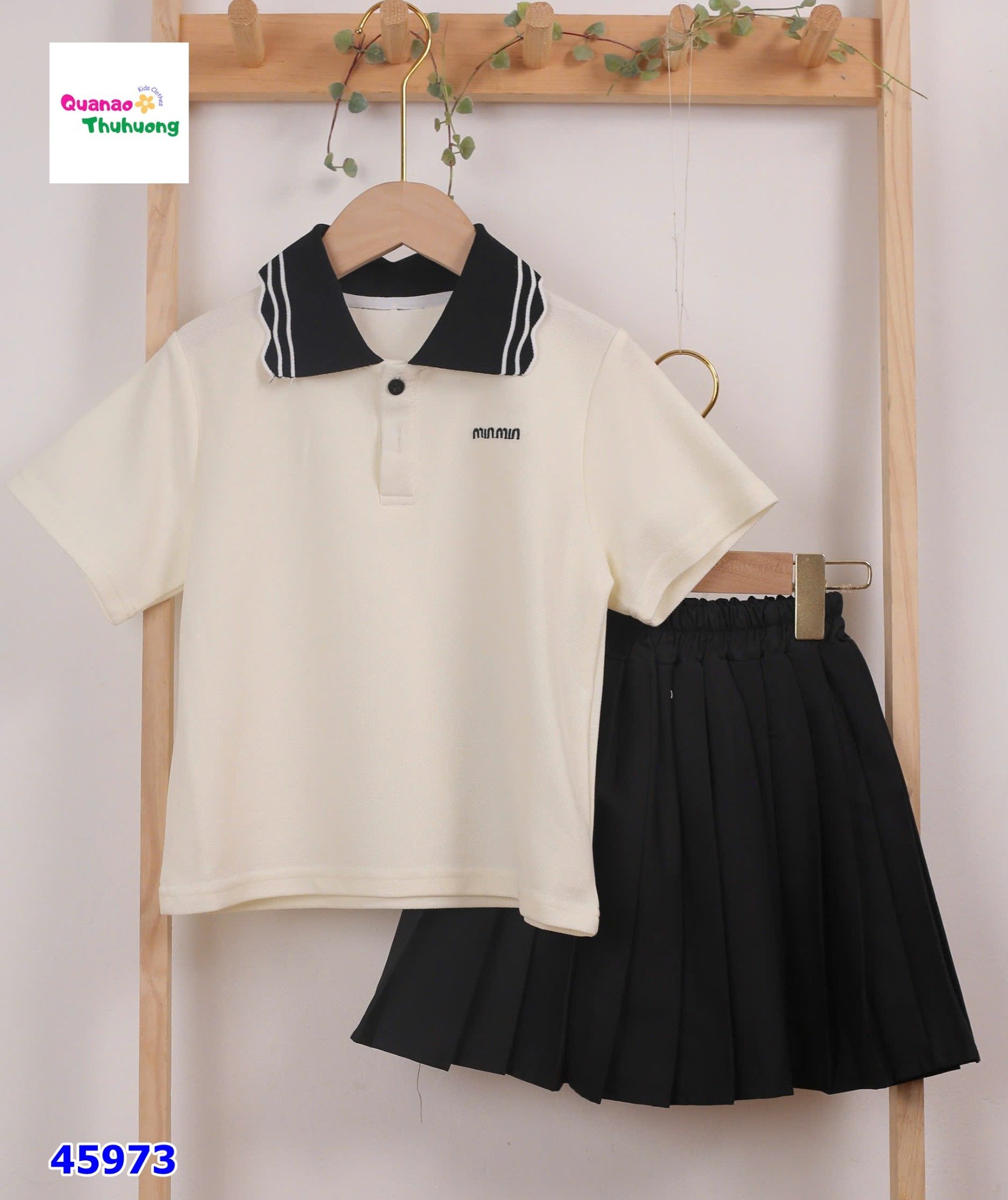 Set váy polo kem minmin
