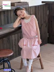 Set váy 3 món hồng đính nơ