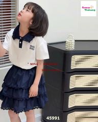 Set váy Mina polo Miu Miu trắng