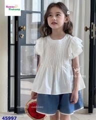 Set J&J áo trắng+ quần short jean