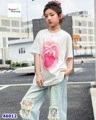 Áo thun trắng nơ dâu