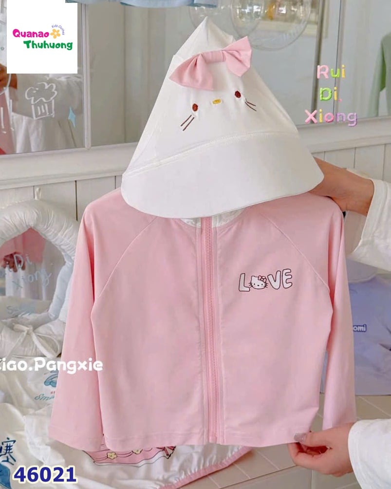 Áo khoác chống nắng hồng Love kitty