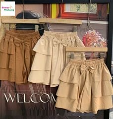 Quần short SBB nâu nơ giữa