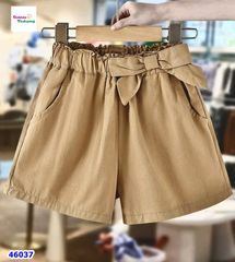 Quần short nâu nhạt nơ