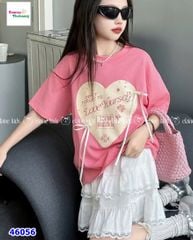 Set Elaine hồng Love đính nơ
