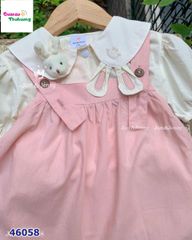 Set đầm yếm J&J hồng thỏ