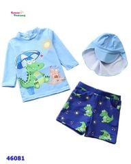 Bộ bơi xanh cá sấu + nón