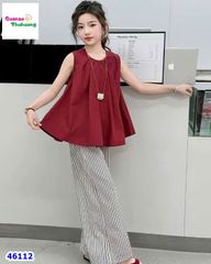 Set áo đỏ, quần sọc đen (tặng mắt kính)