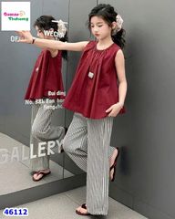 Set áo đỏ, quần sọc đen (tặng mắt kính)