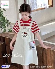 Đầm yếm sọc đỏ HelloKitty, thú bông