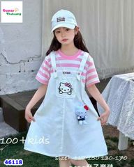 Đầm yếm sọc hồng HelloKitty, thú bông